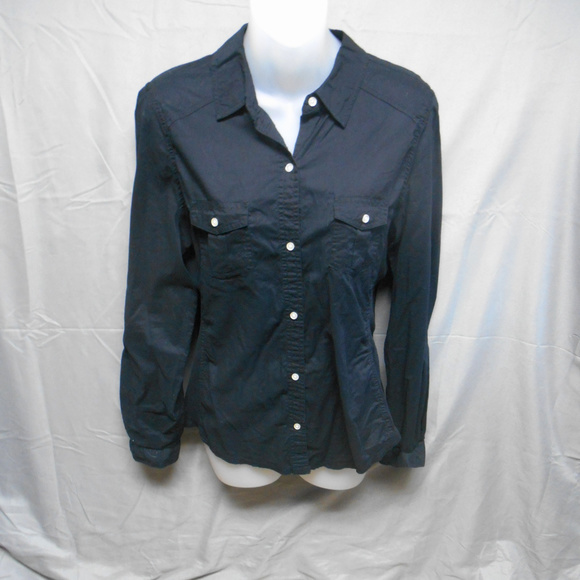 Old Navy Tops - Old Navy button black long sleeve top medium
